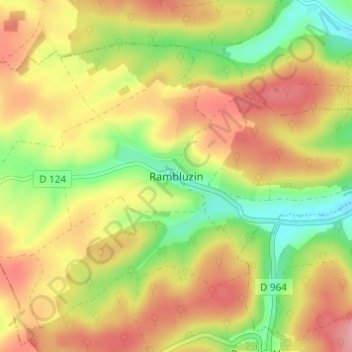 Mapa topográfico Rambluzin, altitude, relevo