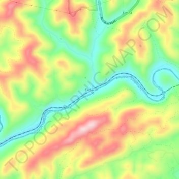Mapa topográfico Carfax, altitude, relevo