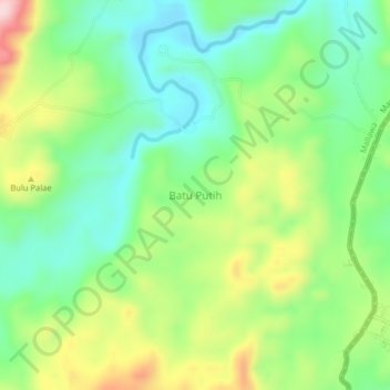 Mapa topográfico Batu Putih, altitude, relevo