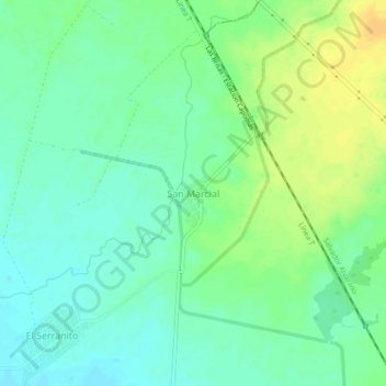Mapa topográfico San Marcial, altitude, relevo