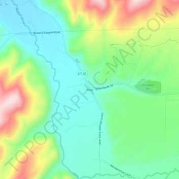 Mapa topográfico Peoa, altitude, relevo