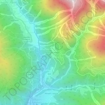 Mapa topográfico Noiaretto, altitude, relevo