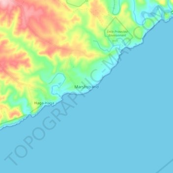 Mapa topográfico Marshstrand, altitude, relevo