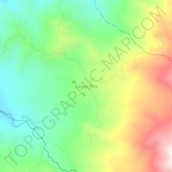 Mapa topográfico Santa Rita, altitude, relevo