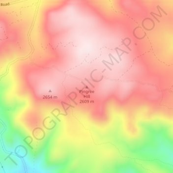 Mapa topográfico Pingree Hill, altitude, relevo