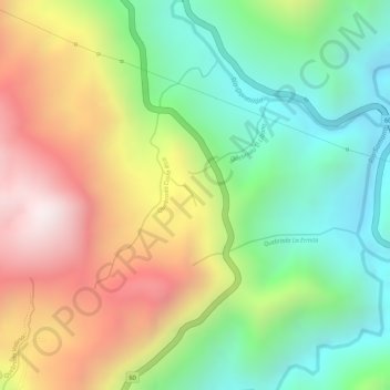 Mapa topográfico La Garrucha, altitude, relevo