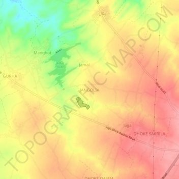 Mapa topográfico JANGOLIA, altitude, relevo