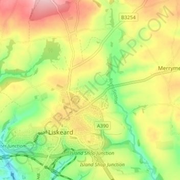 Mapa topográfico Trembraze, altitude, relevo