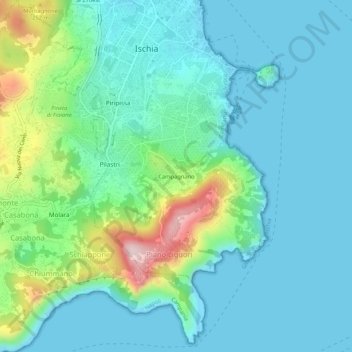 Mapa topográfico Campagnano, altitude, relevo