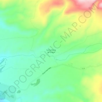 Mapa topográfico Santa María de Quepe, altitude, relevo