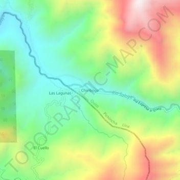 Mapa topográfico Chiriboga, altitude, relevo