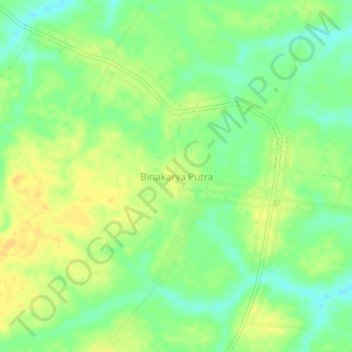 Mapa topográfico Binakarya Putra, altitude, relevo
