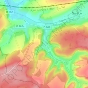 Mapa topográfico Varvinay, altitude, relevo