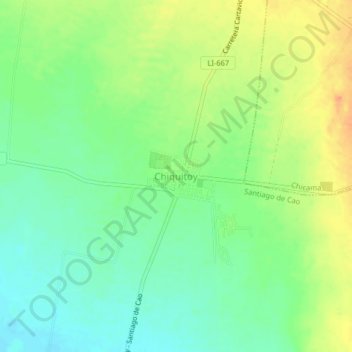 Mapa topográfico Chiquitoy, altitude, relevo