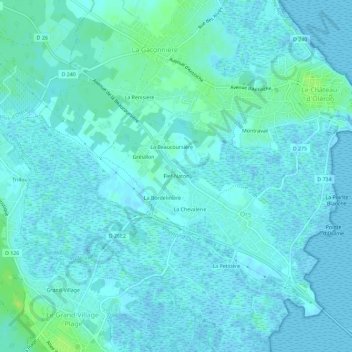 Mapa topográfico Fief-Naton, altitude, relevo
