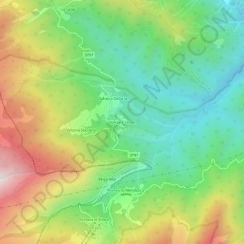 Mapa topográfico Valcona Secae, altitude, relevo
