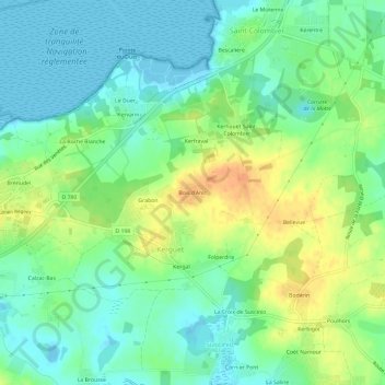 Mapa topográfico Bois d'Anic, altitude, relevo
