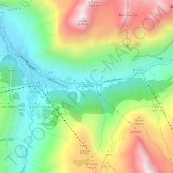 Mapa topográfico Le Laisinant, altitude, relevo