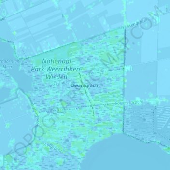 Mapa topográfico Dwarsgracht, altitude, relevo