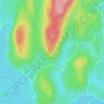 Mapa topográfico Montagne à Rodgers, altitude, relevo