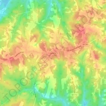 Mapa topográfico Keeling, altitude, relevo