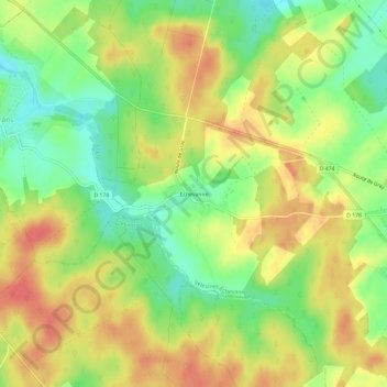 Mapa topográfico Echevanne, altitude, relevo
