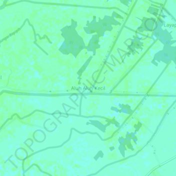 Mapa topográfico Aluh Aluh Kecil, altitude, relevo