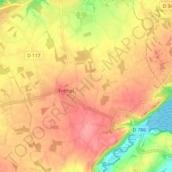 Mapa topográfico Les Rues, altitude, relevo