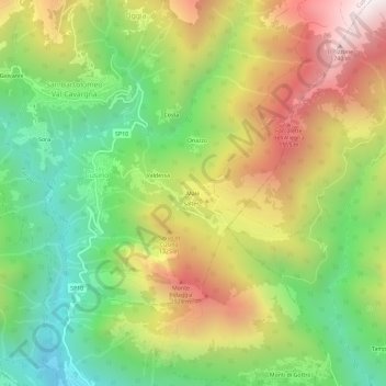 Mapa topográfico Malé, altitude, relevo