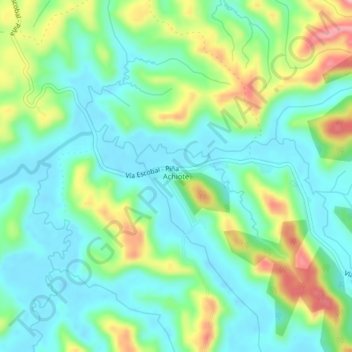 Mapa topográfico Achiote, altitude, relevo