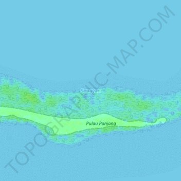 Mapa topográfico Senayan, altitude, relevo