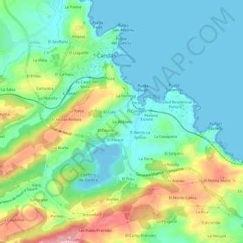 Mapa topográfico La Rodada, altitude, relevo