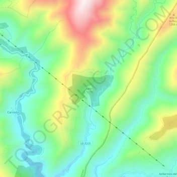 Mapa topográfico Faro, altitude, relevo