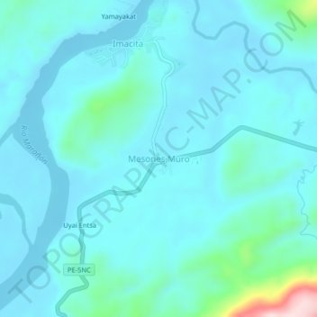 Mapa topográfico Mesones Muro, altitude, relevo