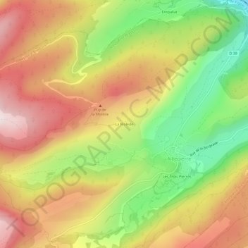 Mapa topográfico La Molède, altitude, relevo