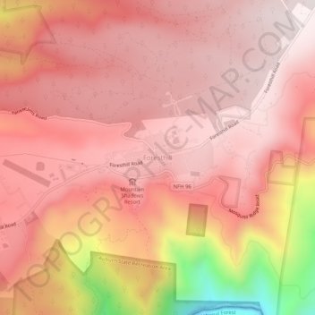 Mapa topográfico Foresthill, altitude, relevo