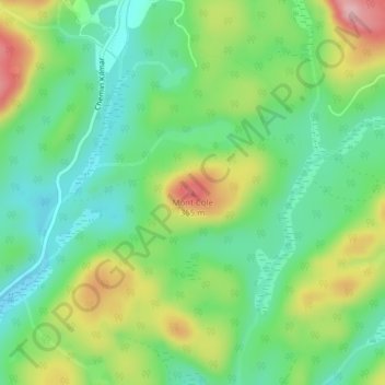 Mapa topográfico Mont Cole, altitude, relevo