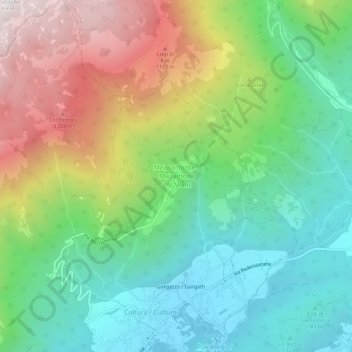 Mapa topográfico Mezzomonte, altitude, relevo