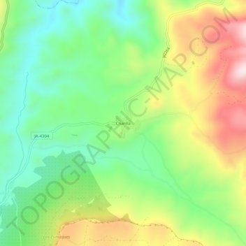 Mapa topográfico Charilla, altitude, relevo