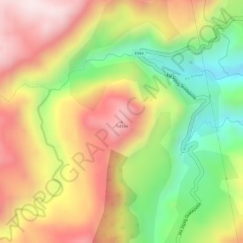 Mapa topográfico Tablon, altitude, relevo