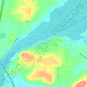 Mapa topográfico Dekorra, altitude, relevo