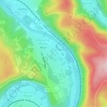 Mapa topográfico Pierre Saint-Martin, altitude, relevo