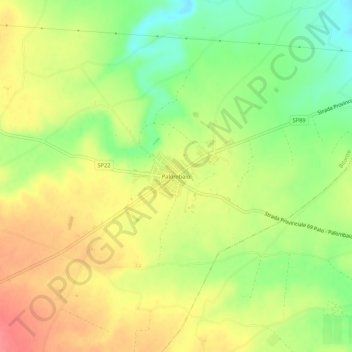 Mapa topográfico Palombaio, altitude, relevo