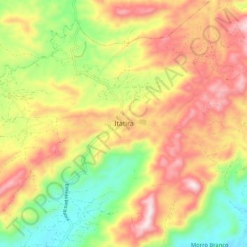 Mapa topográfico Itatira, altitude, relevo