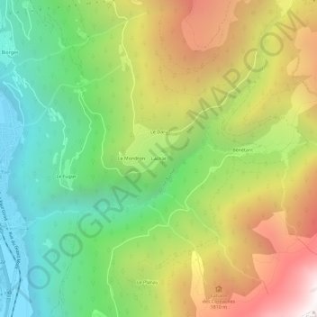 Mapa topográfico Lachat, altitude, relevo