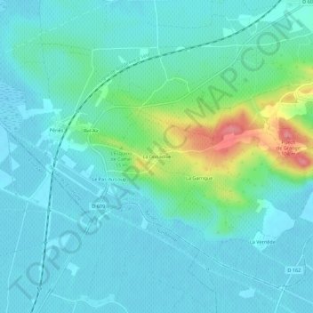 Mapa topográfico La Donadive, altitude, relevo