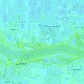 Mapa topográfico Boveneind, altitude, relevo
