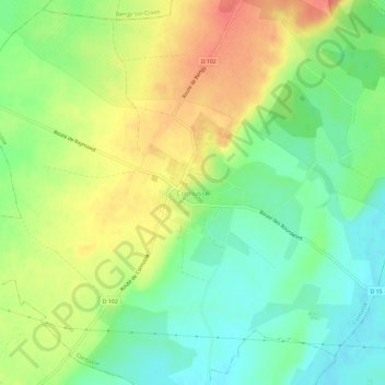 Mapa topográfico Cornusse, altitude, relevo
