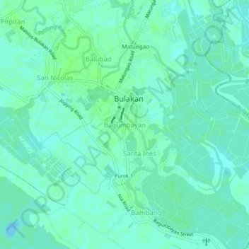 Mapa topográfico Bagumbayan, altitude, relevo