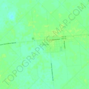 Mapa topográfico El Triunfo, altitude, relevo